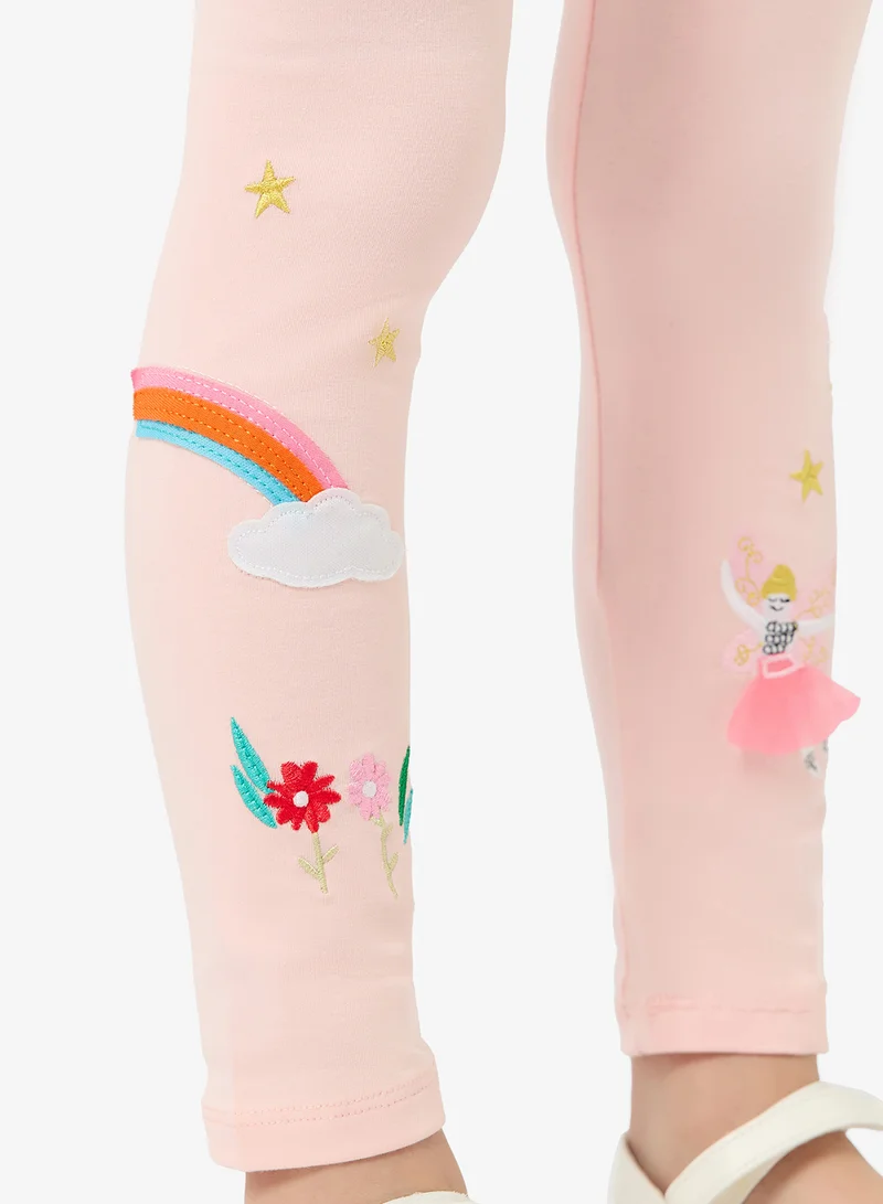 Pinata  Flower Embroidered Fairy Print Leggings for Women | Best Price UAE